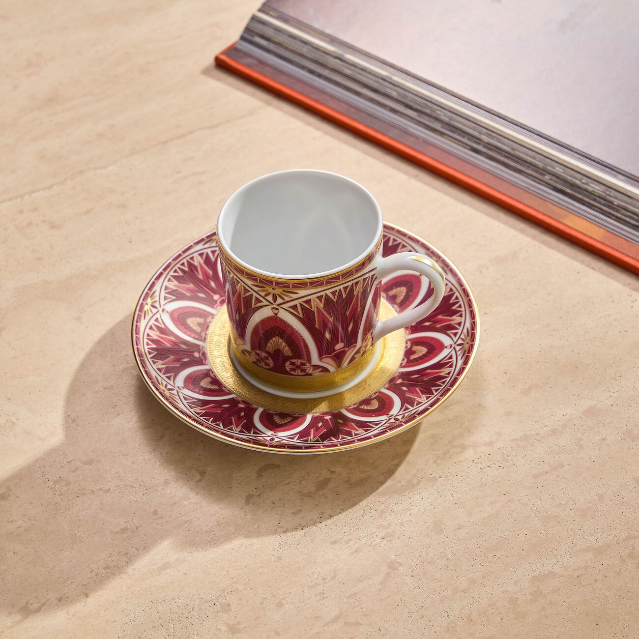 Reves Du Nil Pourpre Coffee Cup & Saucer Red haviland reves du nil pourpre coffee cup saucer red