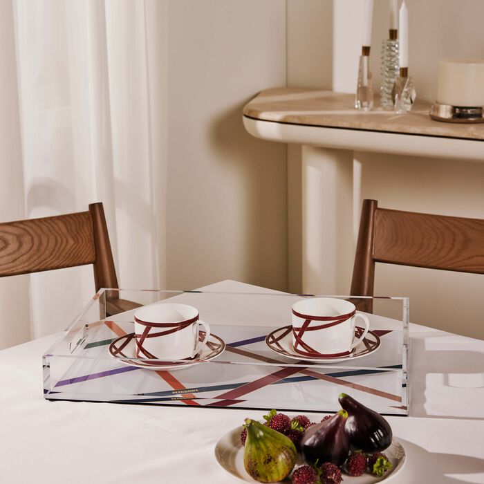 Nastri Tea Cup & Saucer Red Set Of 2 missoni home nastri tea cup saucer red set of 2