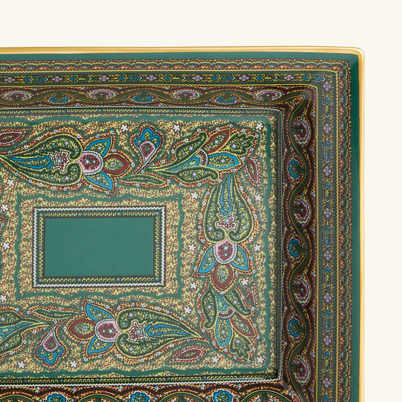 etro tartan trinket tray rectangular small green