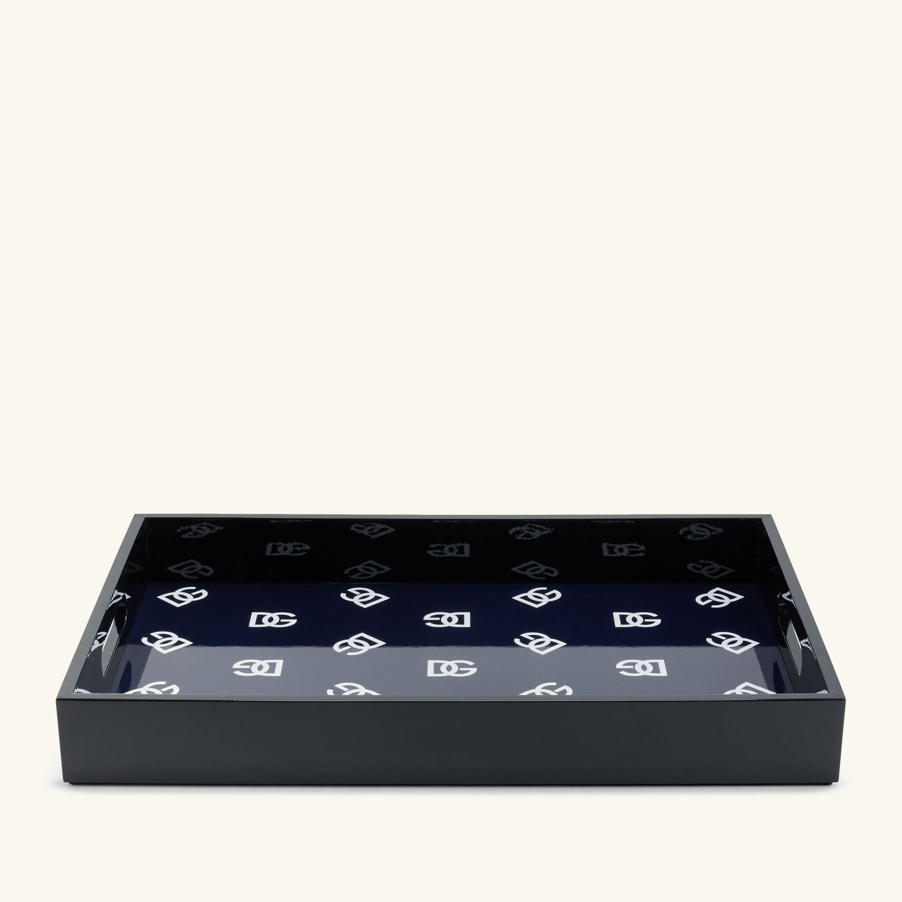 dolce gabbana casa dg logo tray rectangular large black