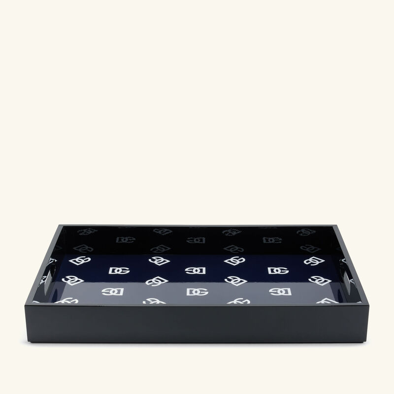 dolce gabbana casa dg logo tray rectangular large black