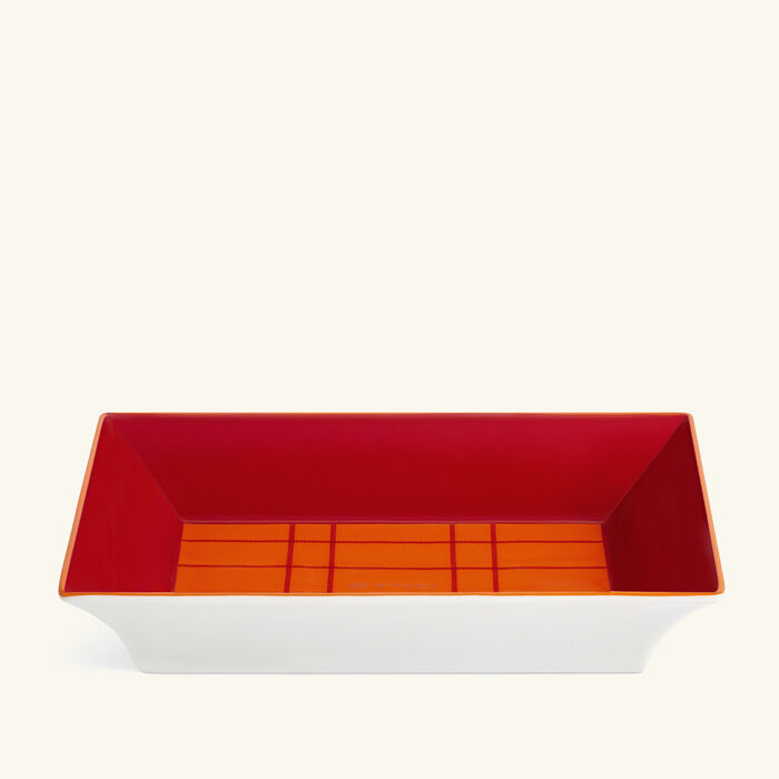 etro tartan trinket tray rectangular small red
