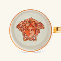versace orange coin mug white