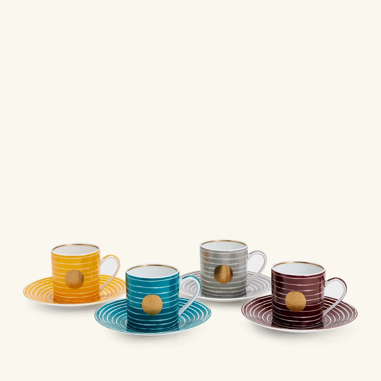 bernardaud aboro coffee cup saucer set of 4