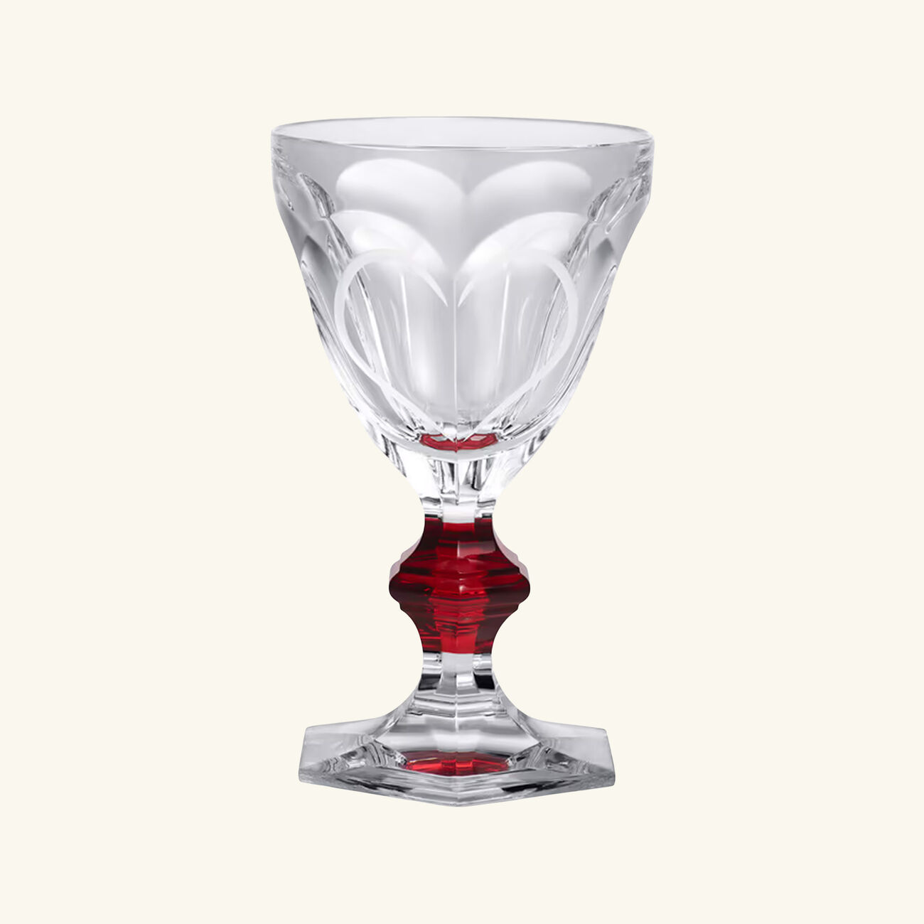 baccarat harcourt 1841 love drinking glass red