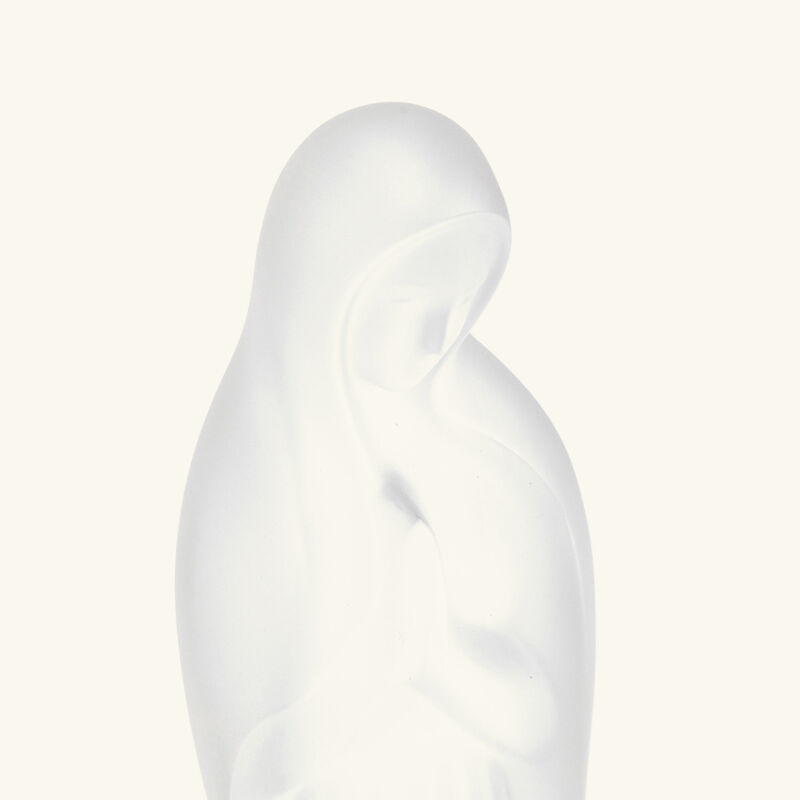 lalique virgin with hands together sculpture medium clear