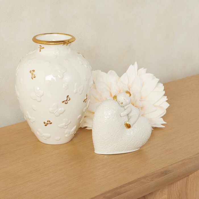 villari butterfly vase small white
