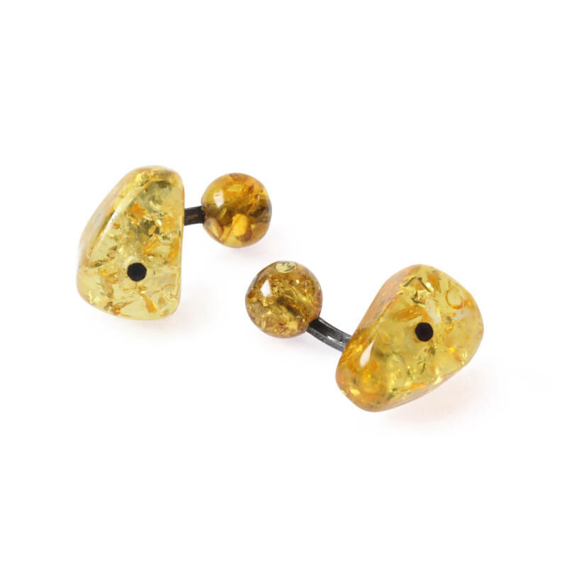 Cufflinks Amber Silver With Box Cufflinks Amber Silver With Box, large