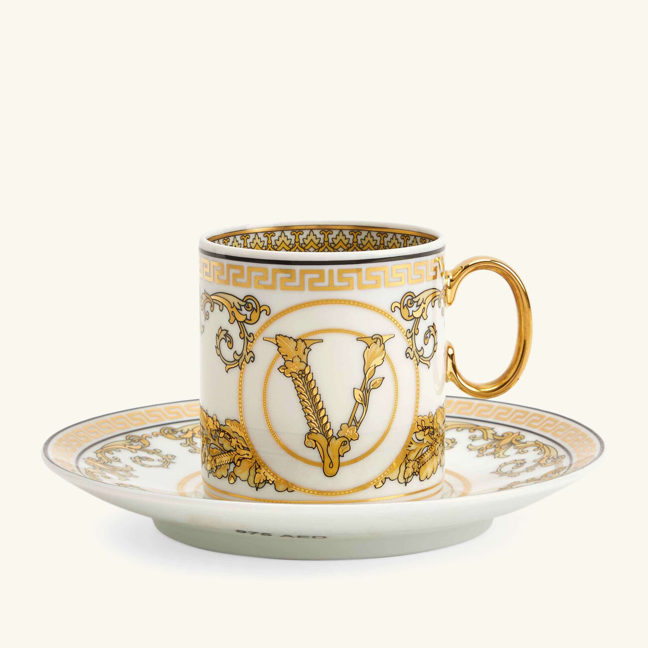 versace virtus gala coffee cup saucer white