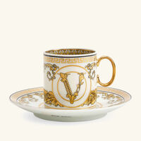 versace virtus gala coffee cup saucer white