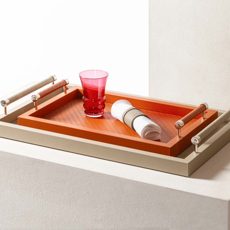 Elie Saab Monogram Tray Rectangular Small Mouton giobagnara elie saab monogram tray rectangular small mouton