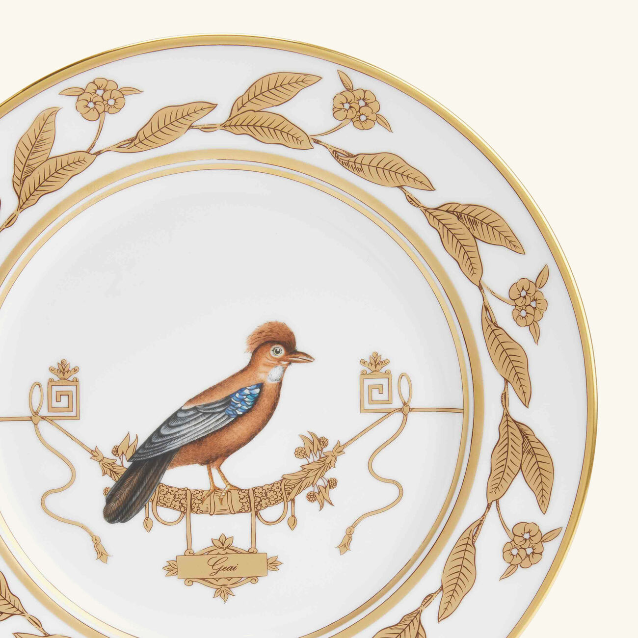 جينوري 1735 طبق الحلويات فوليير جياي دائري باللون الذهبي 22 سم