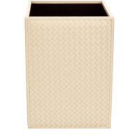 Leather Wastebasket, Quilted Leather On Two Sides., small
