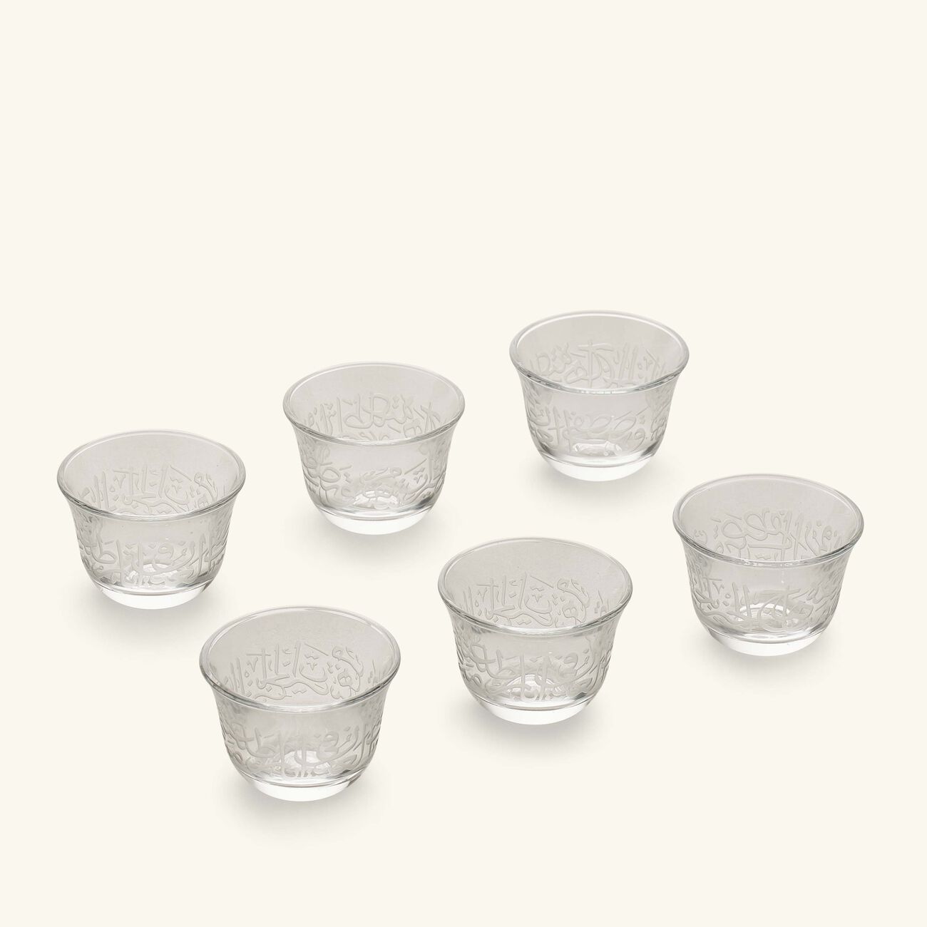 dimlaj thuluth arabic coffee cup clear set of 6