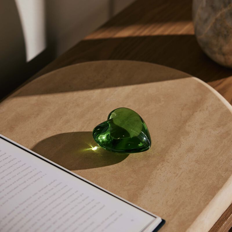 baccarat amore heart figurine mini green