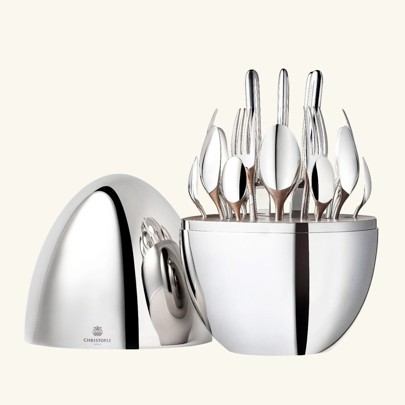 christofle mood 24 piece flatware set silver plated