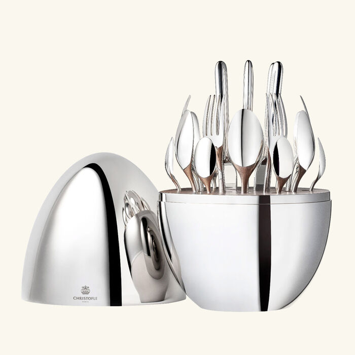 christofle mood 24 piece flatware set silver