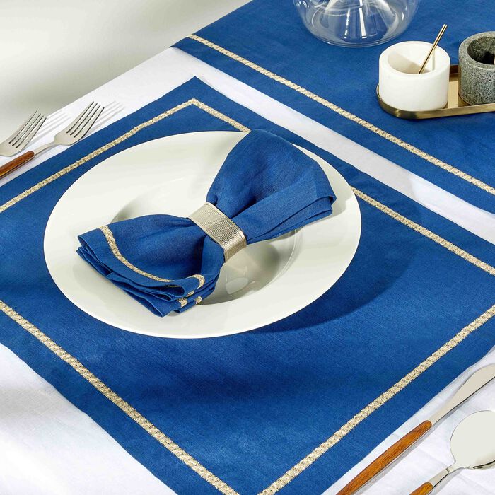 catherine denoual rosely placemat blue set of 6