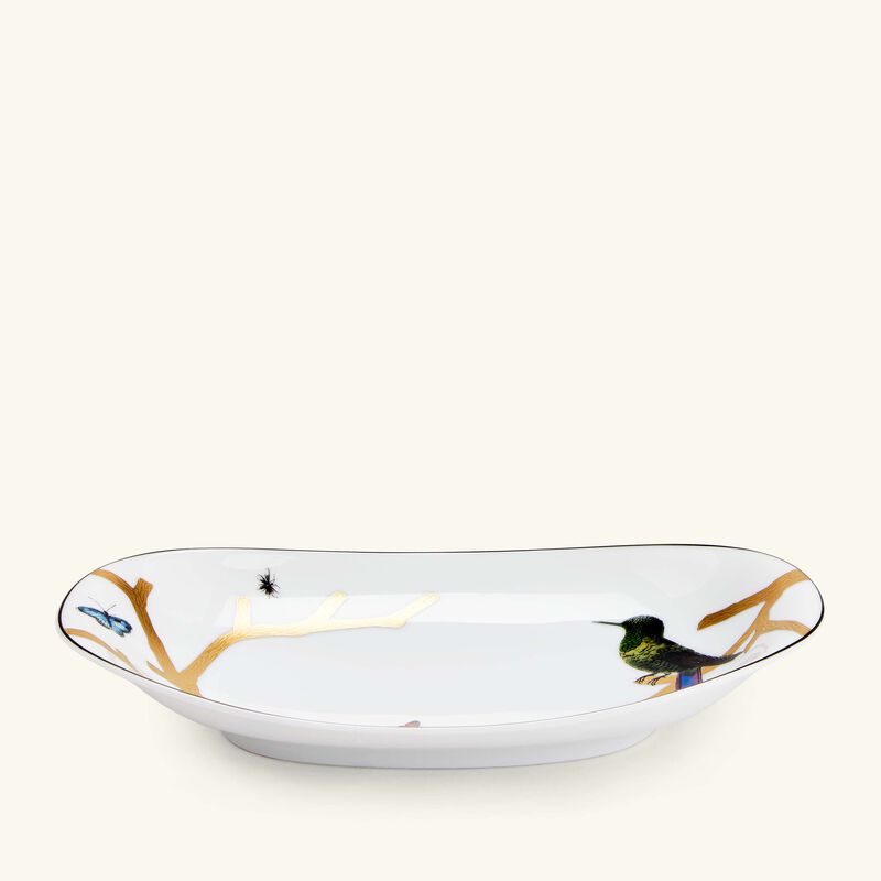 Aux Oiseaux Serving Platter Oval Gold 21cm bernardaud aux oiseaux serving platter oval gold 21cm