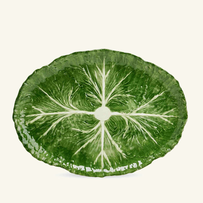 les ottomans radicchio serving platter oval green 40cm