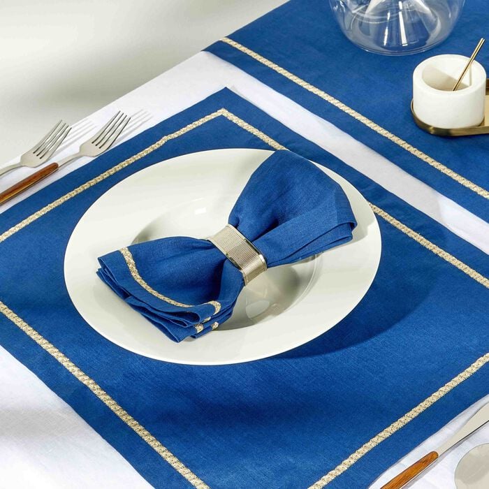 catherine denoual rosely napkin blue set of 6