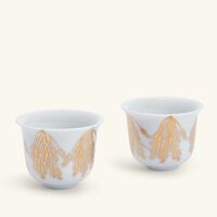 Tamrah by Razan Alazzouni Branch Arabic Coffee Cup Gold Set of 2 silsal tamrah by razan alazzouni branch arabic coffee cup gold set of 2