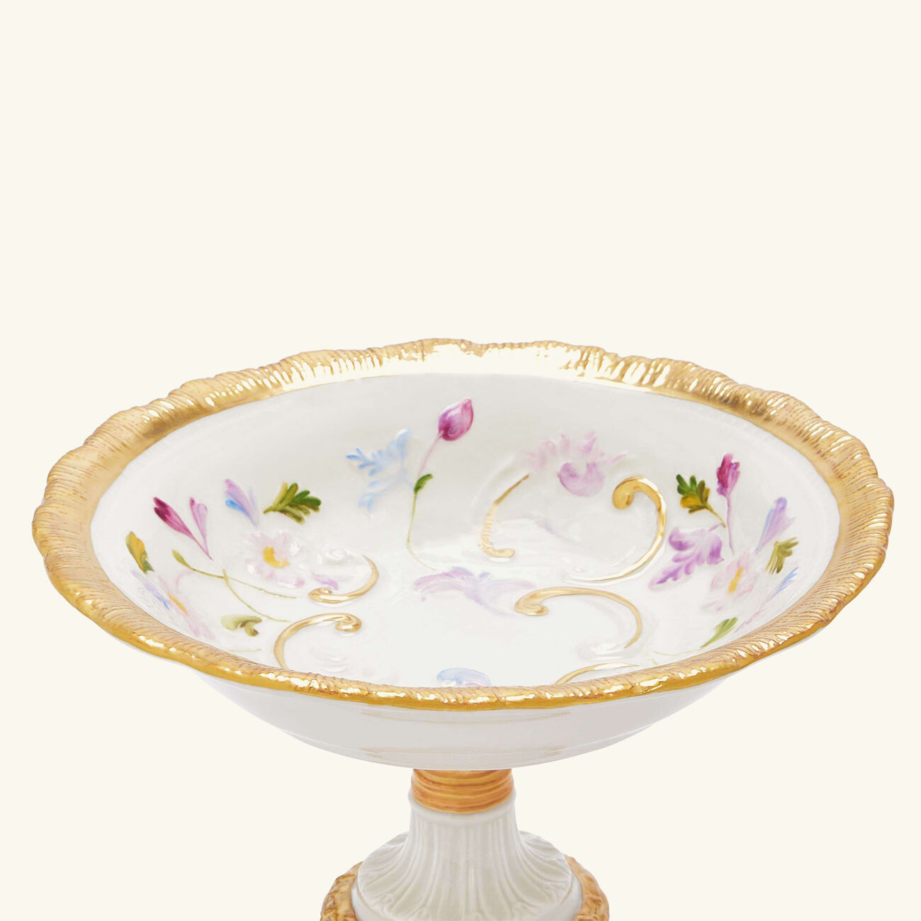 villari taormina footed bowl white