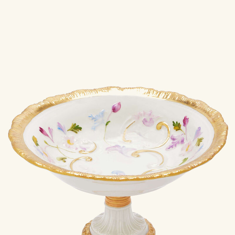 villari taormina footed bowl white