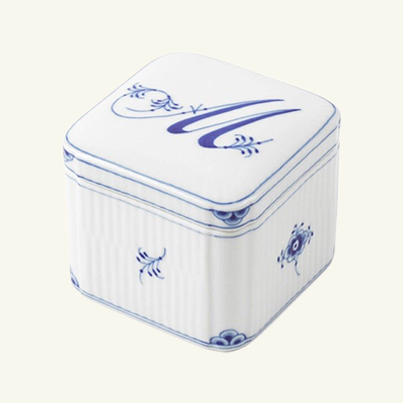 royal copenhagen alphabet collection m bonbonniere box white