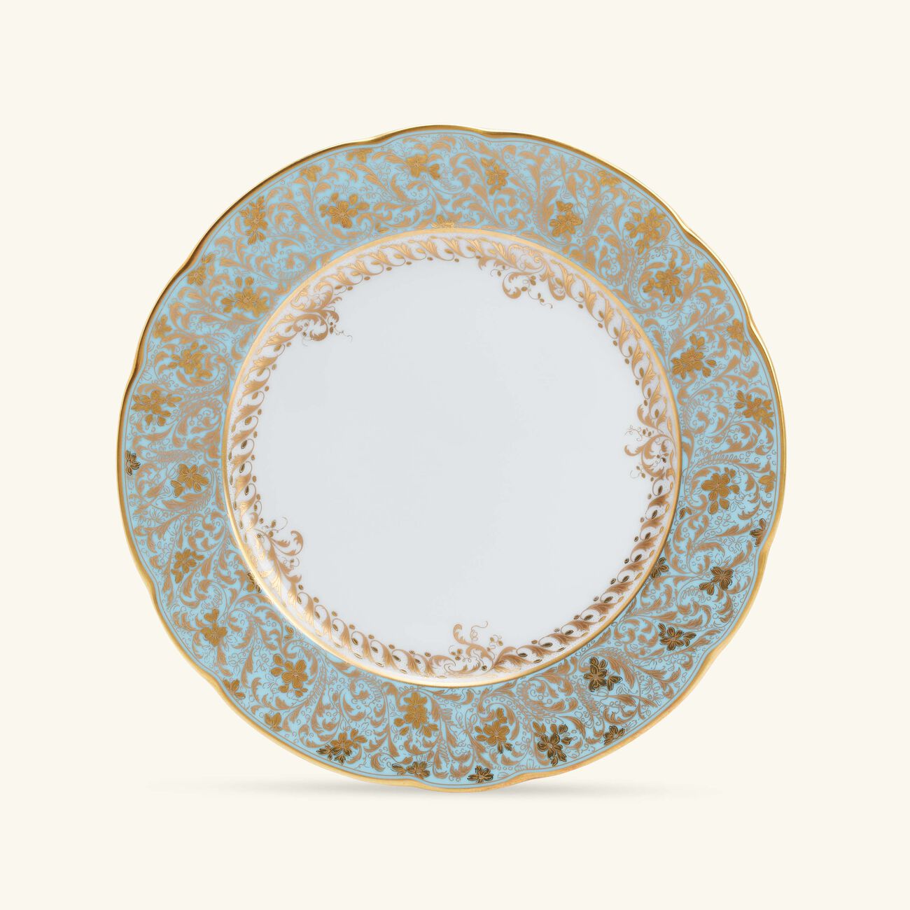 bernardaud eden turquoise dinner plate round blue 26cm