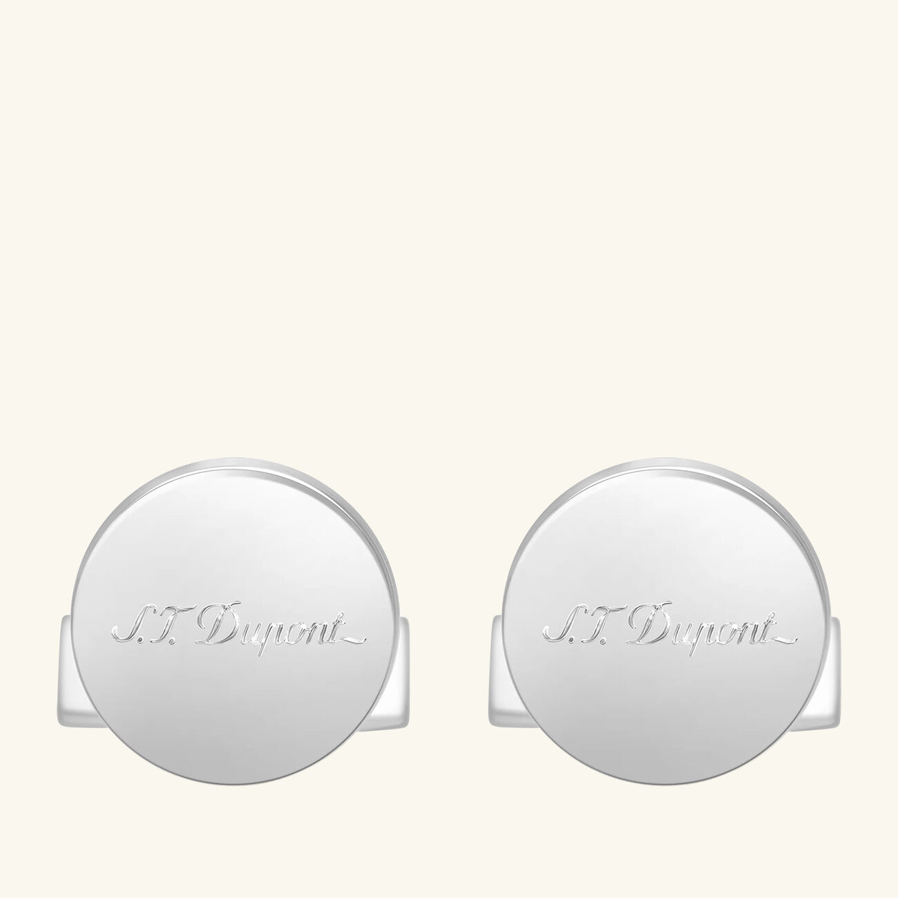 st dupont cufflinks silver