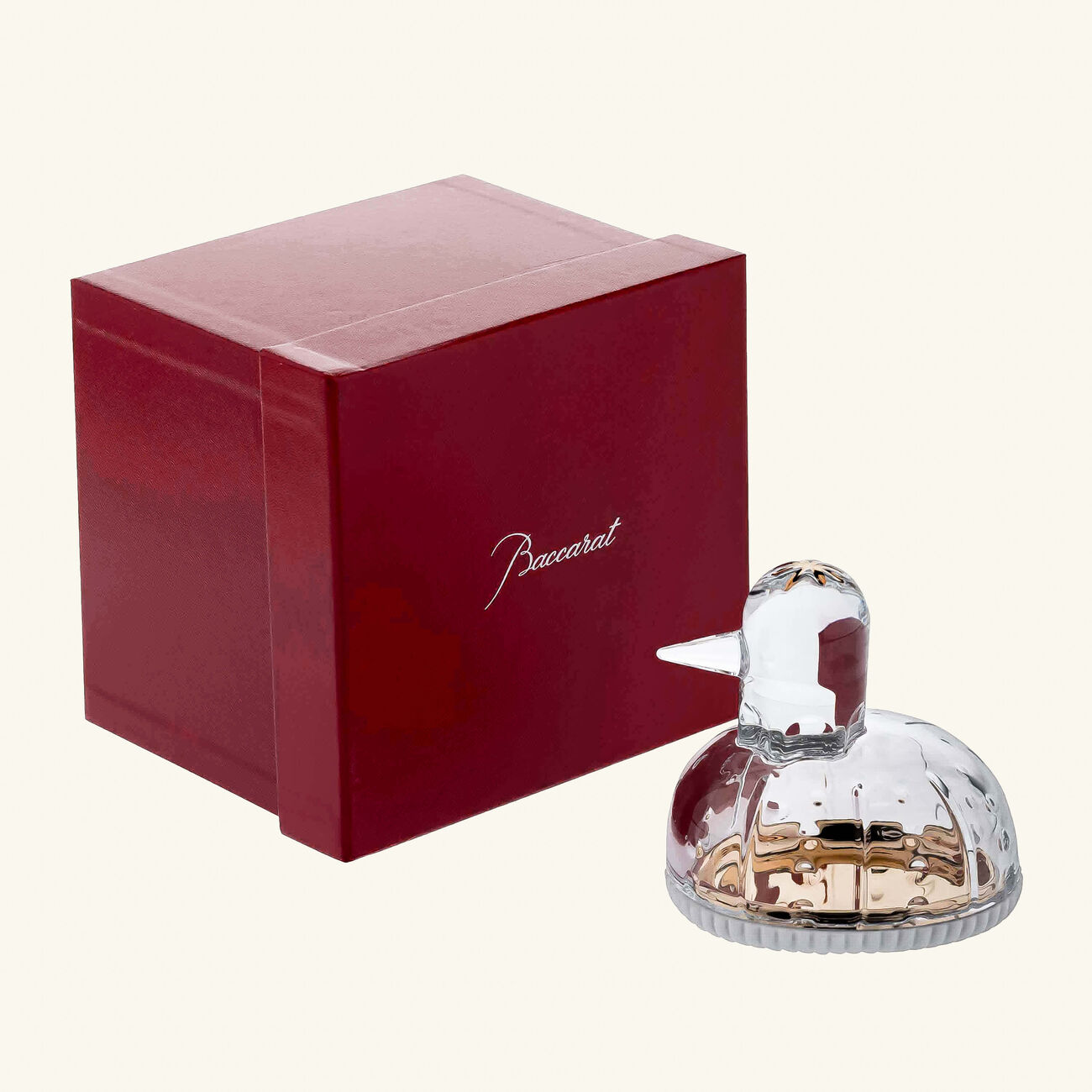 baccarat zoo duck jewelry box clear