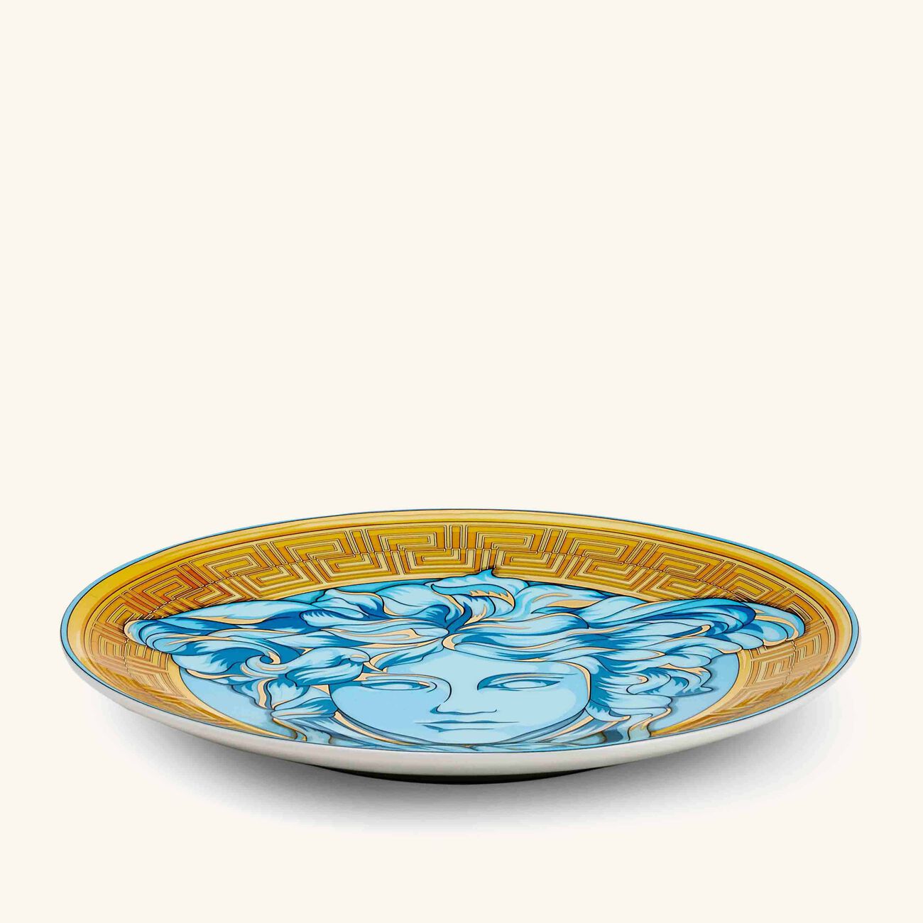 versace medusa amplified blue coin bread butter plate round blue 17cm