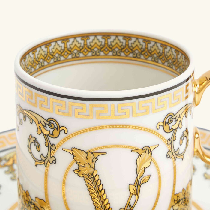 versace virtus gala coffee cup saucer white