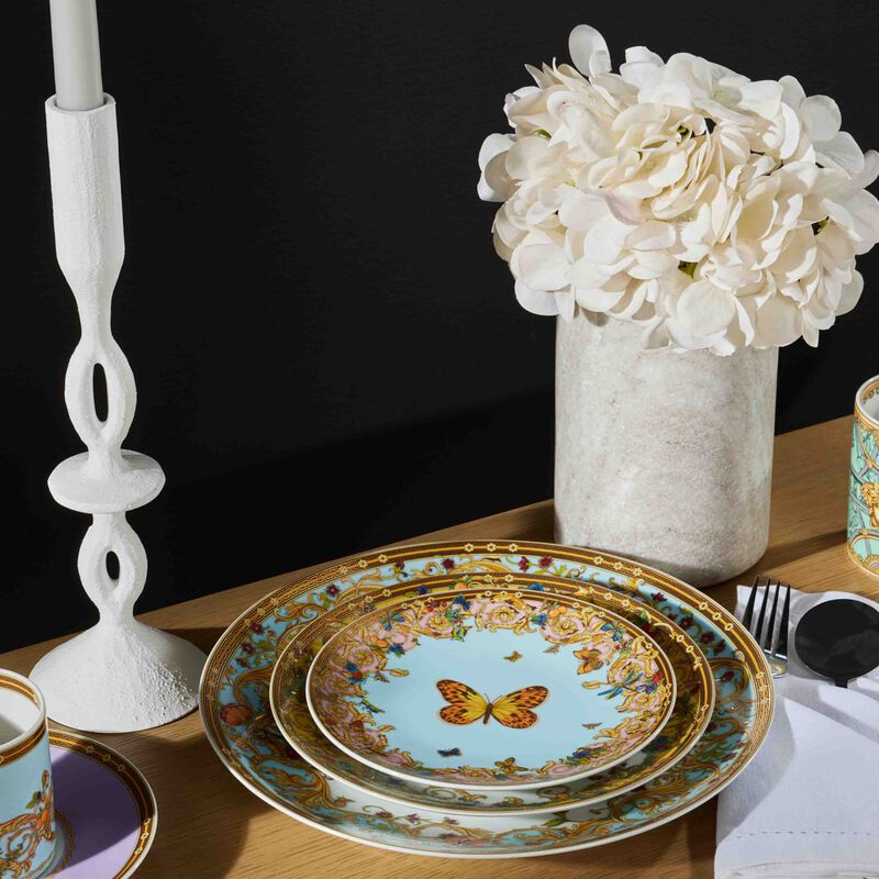 طبق الطعام لو جاردان دو فيرساتشي دائري أزرق 27 سم