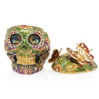 Rivera Skull with Butterflies Box Green jay strongwater rivera skull with butterflies box green