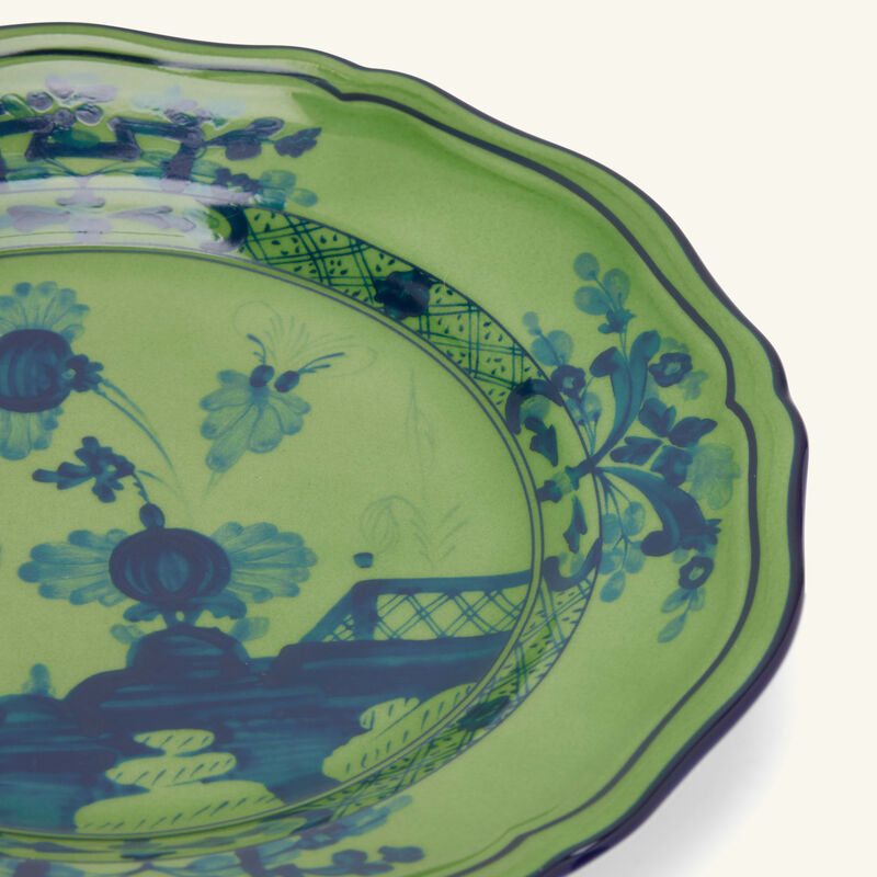 ginori 1735 oriente italiano malachite bread plate round green 17cm