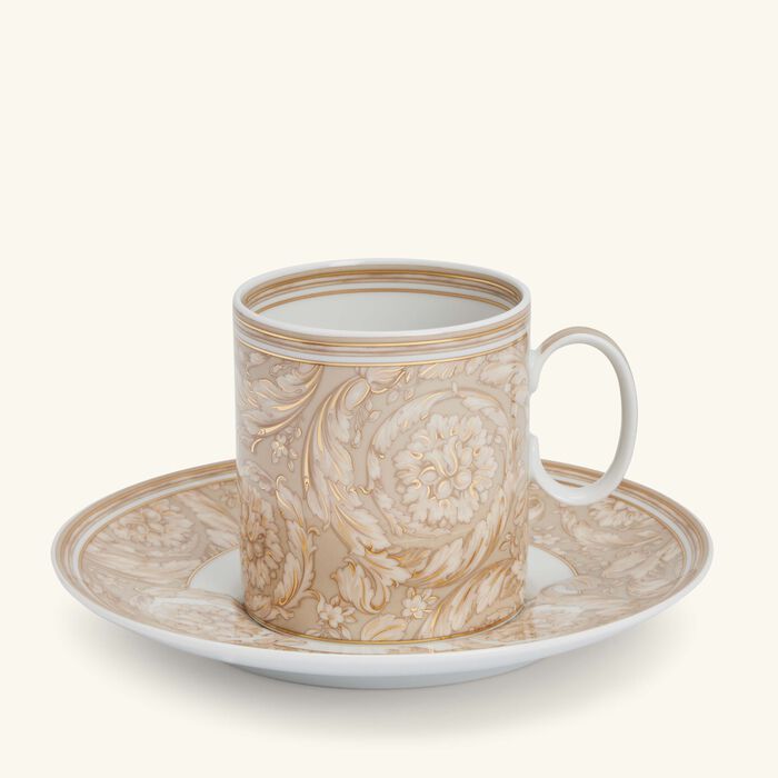 versace barocco beige coffee cup saucer
