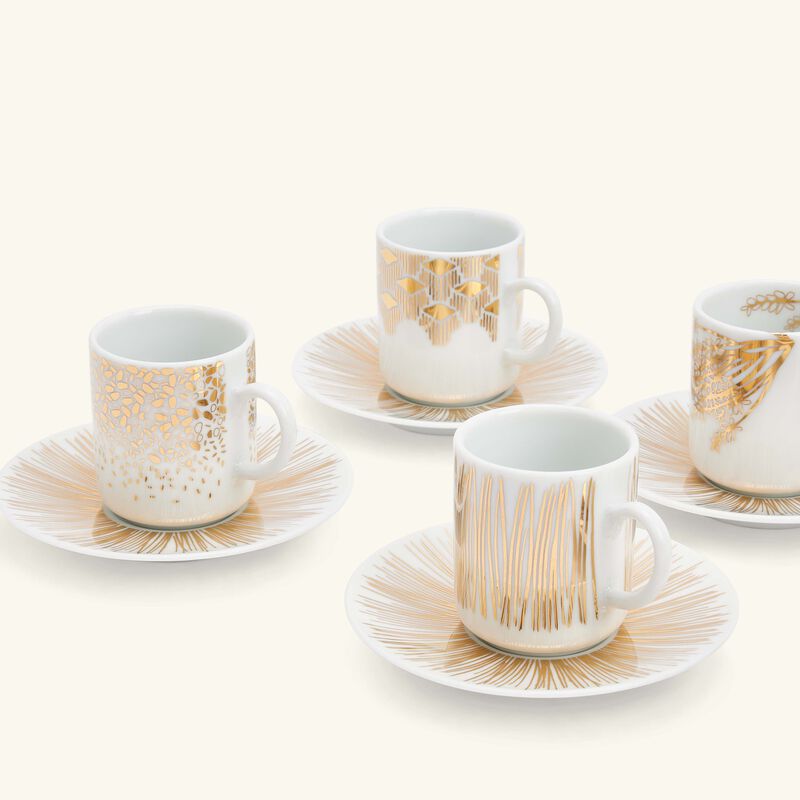 Tamrah by Razan Alazzouni Coffee Cup & Saucer Gold Set of 6 silsal tamrah by razan alazzouni coffee cup saucer gold set of 6