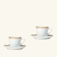 bernardaud pompadour espresso cups and saucers gold set of 2