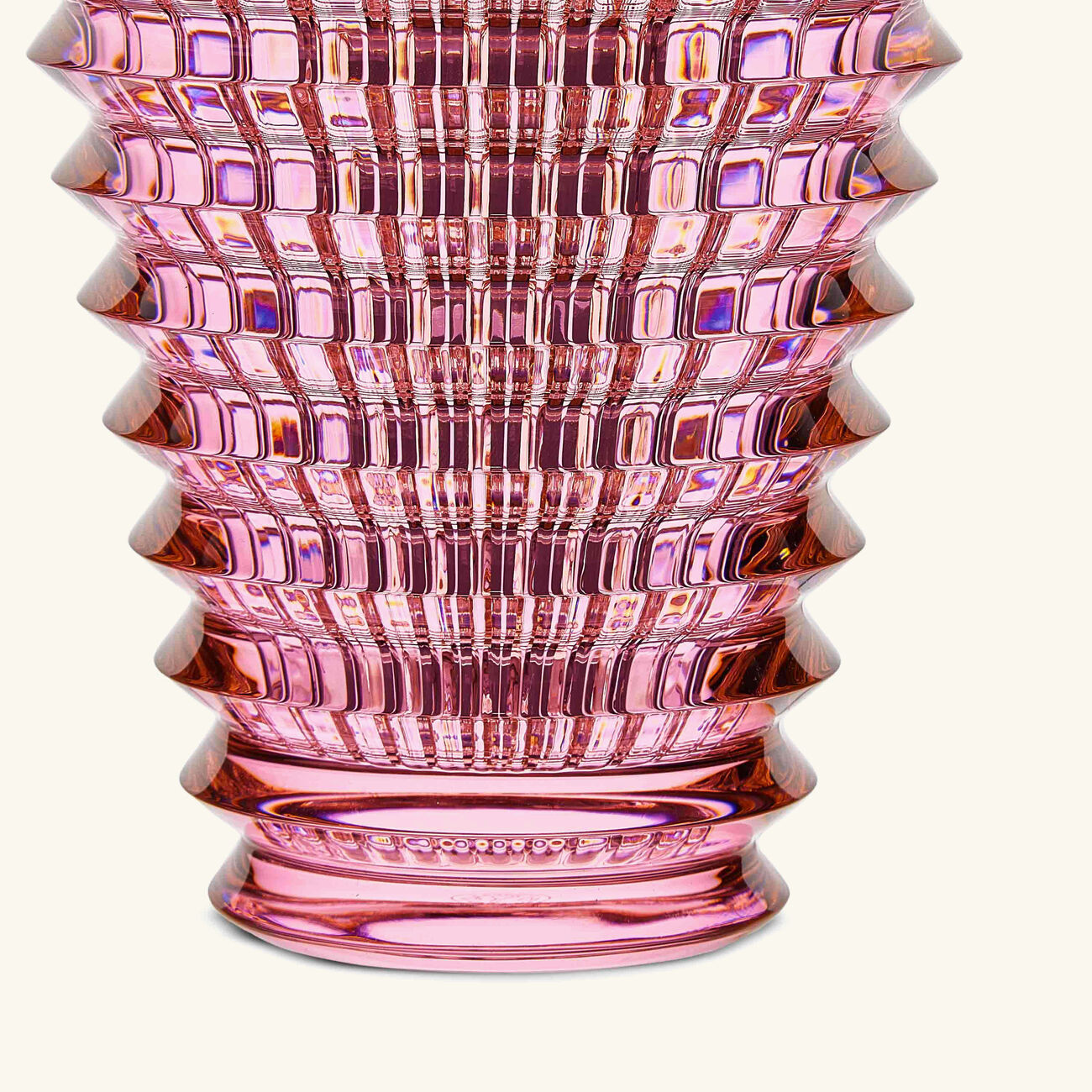baccarat eye vase round small pink