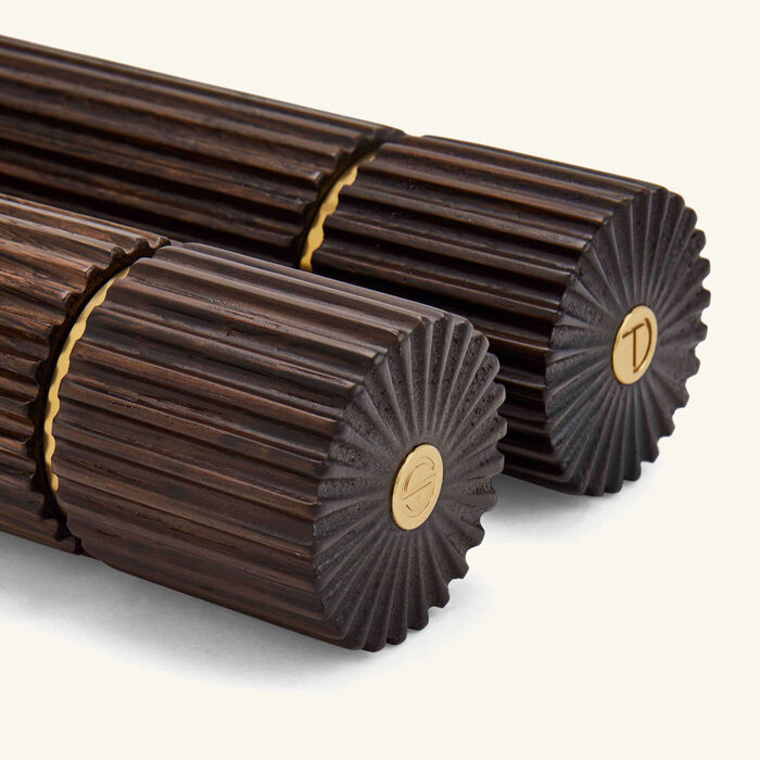 l objet oak salt pepper shakers brown