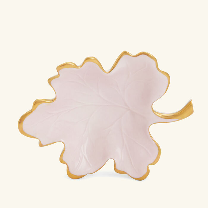 villari autumn fig leaf trinket tray small pink