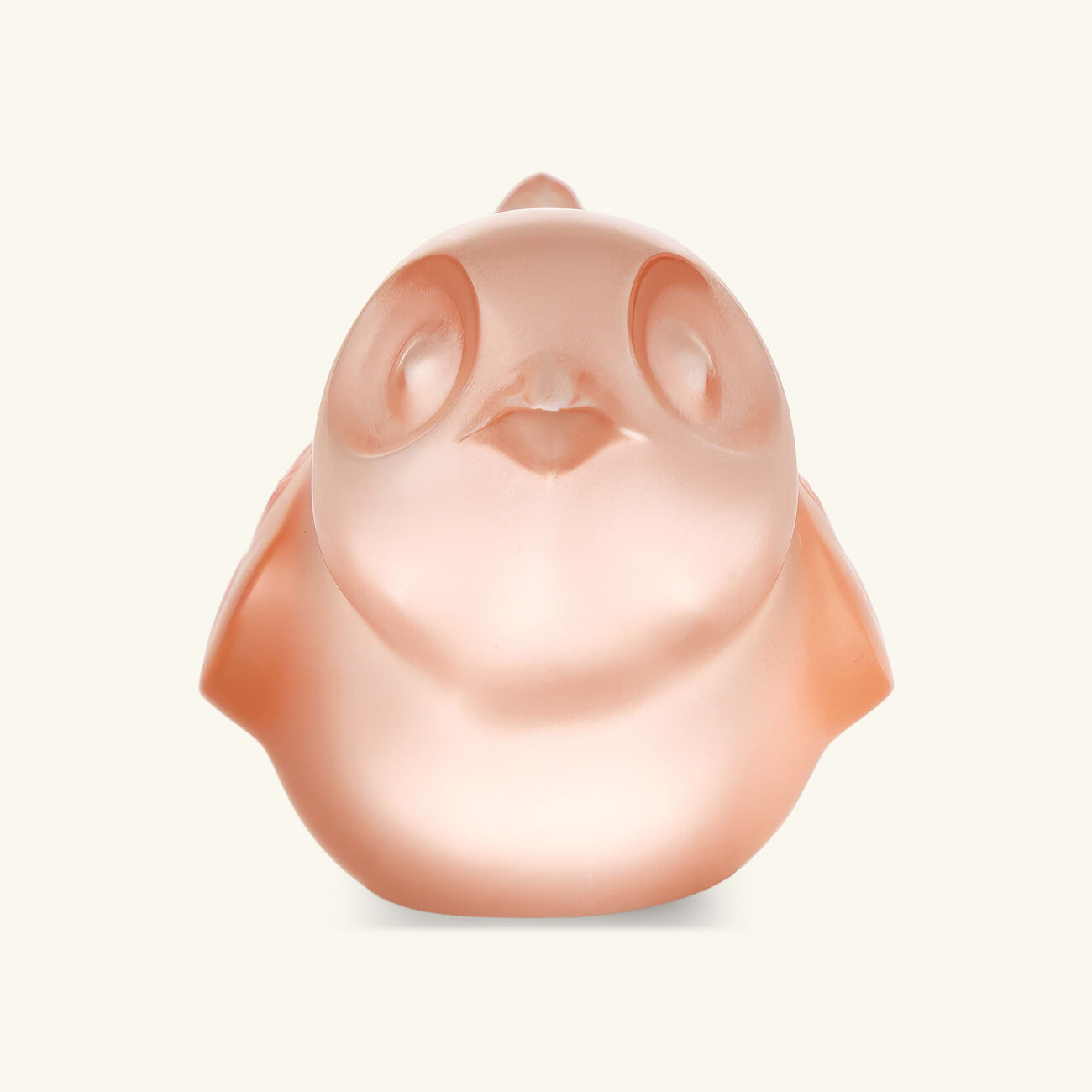 لاليك تمثال بيو على شكل طير برأس مرفوع صغير وردي