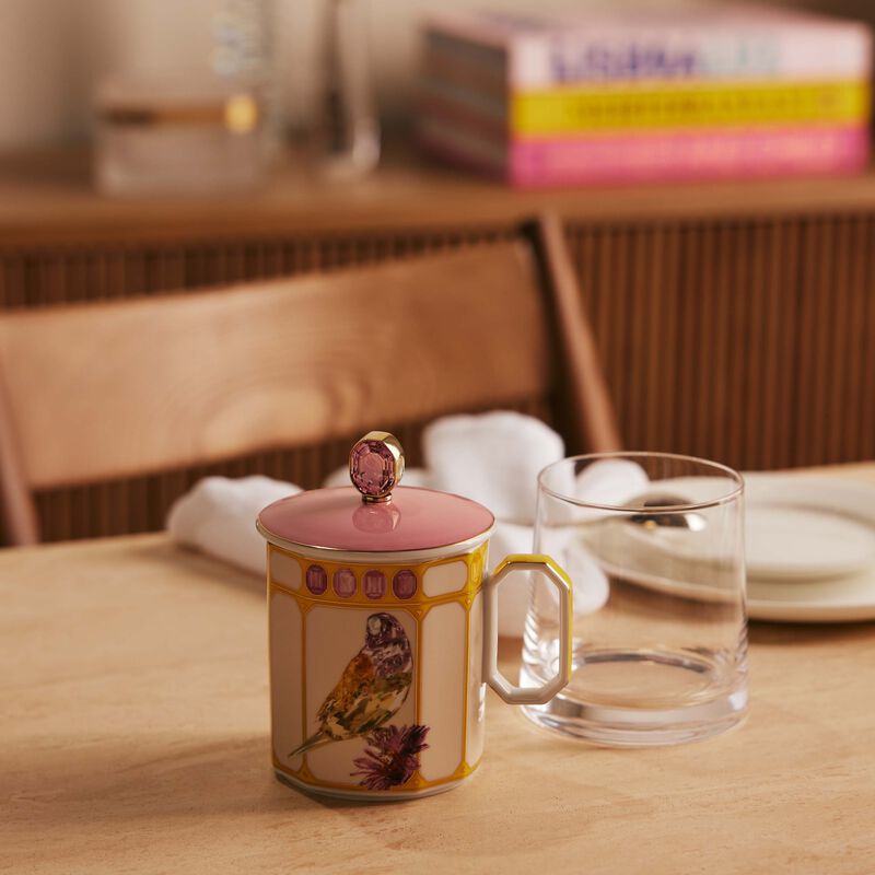 rosenthal idyllia mug with lid finch pink