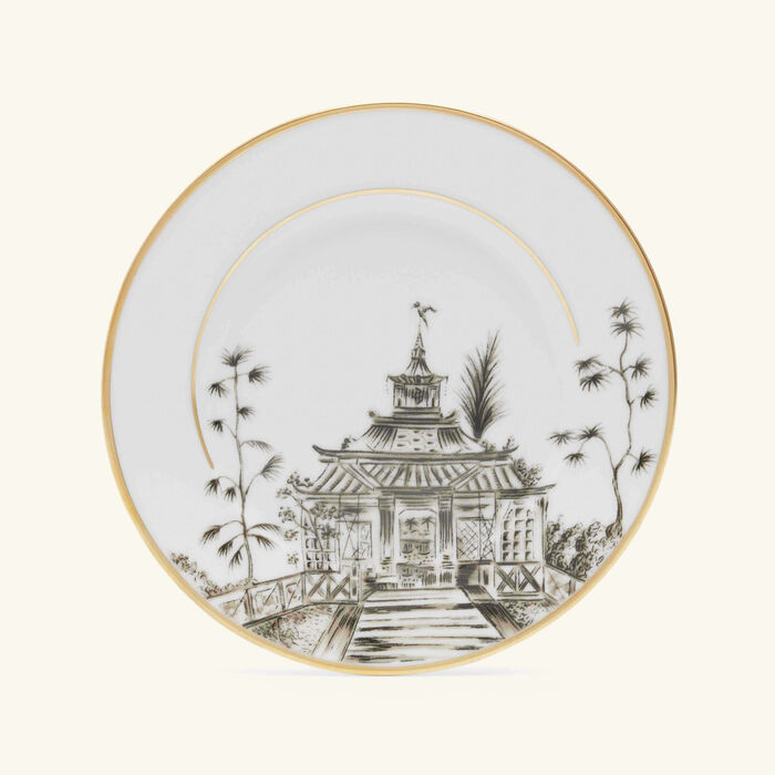 pinto paris vieux kyoto bread plate round black 15cm