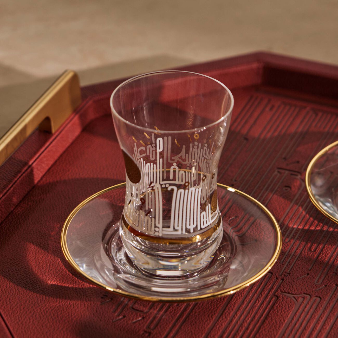 dimlaj hayat arabic tea cup and saucer gold set of 6