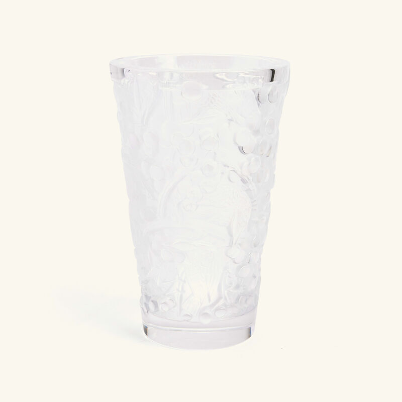 Merles et Raisins Vase Small Clear lalique merles et raisins vase small clear