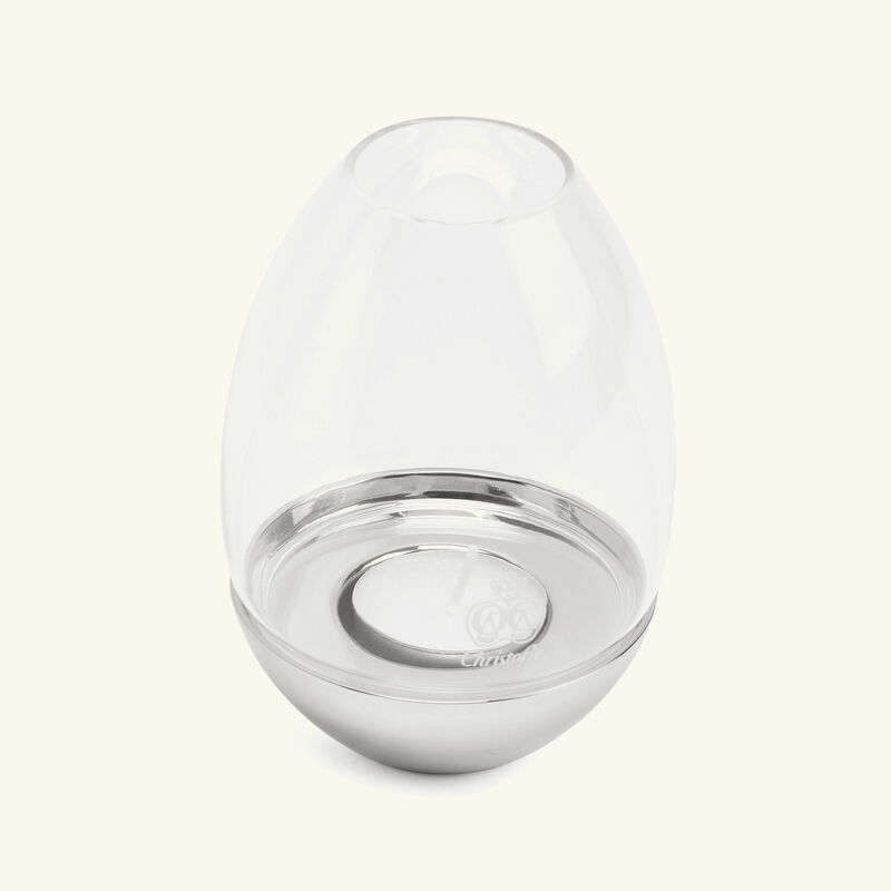 christofle mood nomade hurricane candle holder stainless steel