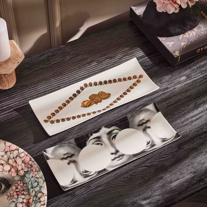 fornasetti tema e variazioni no 149 tray rectangular small grey